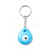 Teardrop Handmade Lampwork Evil Eye Pendants Keychain KEYC-JKC00379-01-1