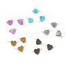 Natural Druzy Agate Connector Charms PALLOY-JF01363-1