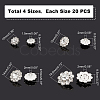 AHADERMAKER 80Pcs 4 Style Alloy Rhinestone Shank Buttons DIY-GA0003-58-2