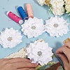 Flower Chiffon Fabric with Rhinestone Accessories FIND-WH0159-97-3