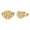 Brass Ball Beaded Rhombus Open Cuff Ring for Men Women RJEW-N037-019-3