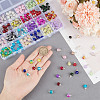 240Pcs 24 Colors Spray Painted Crackle Glass Round Charms PALLOY-PH01650-4