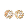 Clear Cubic Zirconia Flower Stud Earrings EJEW-N012-48LG-2