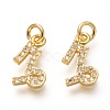 Brass Micro Pave Clear Cubic Zirconia Pendants ZIRC-P081-G12-RS-1