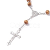 2Pcs 2 Style Religious Prayer Beaded Rosary Bracelets BJEW-SZ0002-53-3
