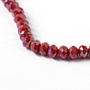 1 Strand Electroplate Opaque Solid Color Crystal Glass Rondelle Beads Strands X-EGLA-F048A-11AB-2