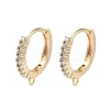 Brass Micro Pave Cubic Zirconia Hoop Earrings Findings KK-P257-05G-1