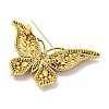 Butterfly Antique Golden Zinc Alloy Rhinestone Brooches JEWB-R051-01AG-01-2