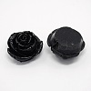 Black Rose Flower Resin Flatback Beads X-RESI-D2671-2-1