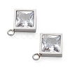 304 Stainless Steel Rhinestone Pendant STAS-Z009-15P-3