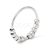 Brass Faceted Rotating Beaded Finger Ring RJEW-H102-08P-1