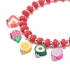 Polymer Clay & Plastic Beaded Stretch Bracelet with Fruit Charms for Women BJEW-JB08706-5