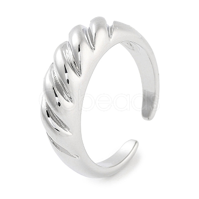 Rack Plating Brass Open Cuff Ring for Women RJEW-Z059-02P-01-1