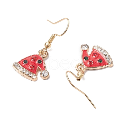 Christmas Theme Alloy Rhinestone Dangle Earrings EJEW-JE05830-06-1