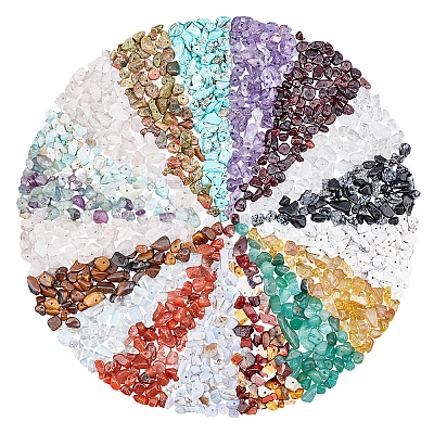 ARRICRAFT Natural & Synthetic Mixed Gemstone Chip Beads G-AR0001-19-1