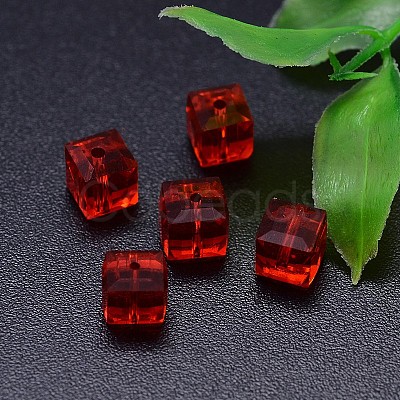 Faceted Cube K9 Glass G-M184-6x6mm-06A-1