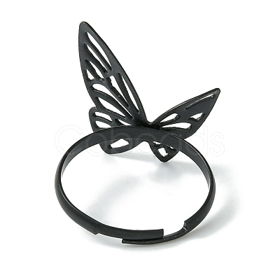 Hollow Butterfly Alloy Adjustable Rings for Women RJEW-K275-50EB-1