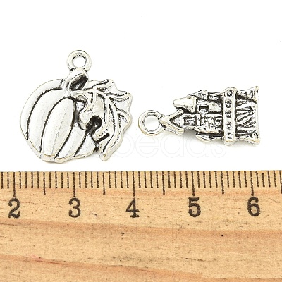 50Pcs Hallowmas Theme Tibetan Style Alloy Pendants FIND-U010-07-1