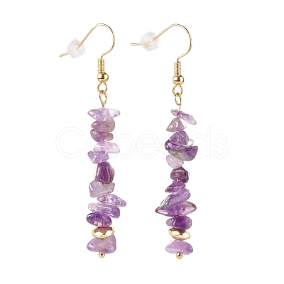 Natural Mixed Chip Gemstone Dangle Earring EJEW-JE04561-1