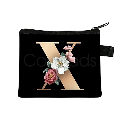 Initial Letter with Flower Cosmetic Bag PW-WG1F7F6-21-1