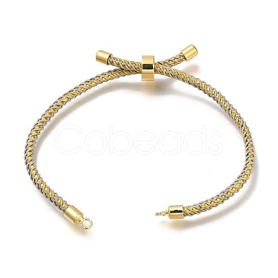 Braided Cotton Cord Slider Bracelet Making MAK-R001-01G-19-1