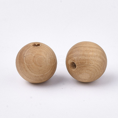 Natural Wood Beads X-WOOD-S053-37-1