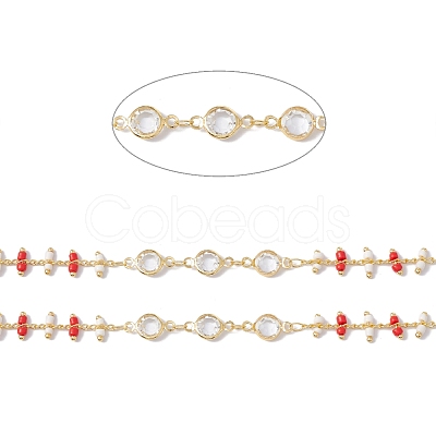 Handmade Eco-friendly Brass Flat Round Link Chains CHC-E025-03G-1