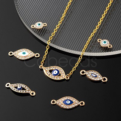 60Pcs 6 Style Light Gold Plated Alloy Links ENAM-LS0001-80-1