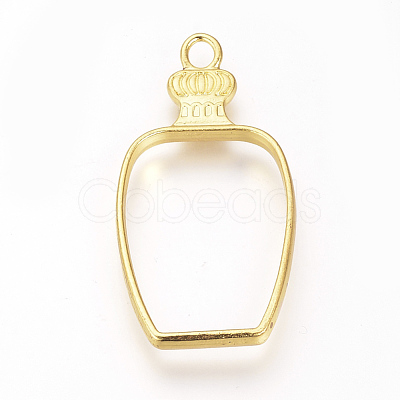 Alloy Open Back Bezel Pendants PALLOY-R098-22G-1