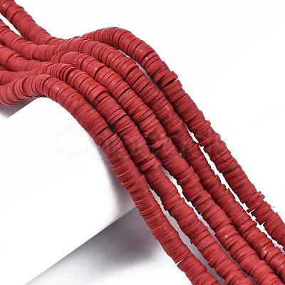 Handmade Polymer Clay Beads Strands CLAY-R089-6mm-036-1