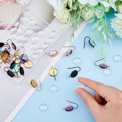 SUPERFINDINGS DIY Blank Dome Dangle Earring Making Kit DIY-FH0005-06-1