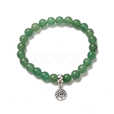 Tree of Life & Lotus Stretch Bracelets Set for Men Women BJEW-JB06723-1