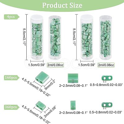 Nbeads 520Pcs 2 Style 2-Hole Glass Seed Beads SEED-NB0001-72B-1