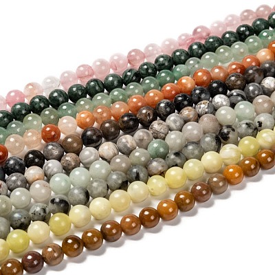 Natural Gemstone Beads Strands G-F591-03M-8mm-1