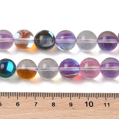 Electroplated Synthetic Moonstone Beads Strands G-C131-A01-04-1