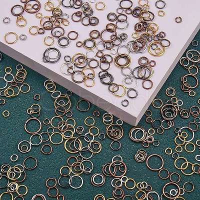 3870Pcs 24 Style Iron Open Jump Rings IFIN-SZ0001-30-1