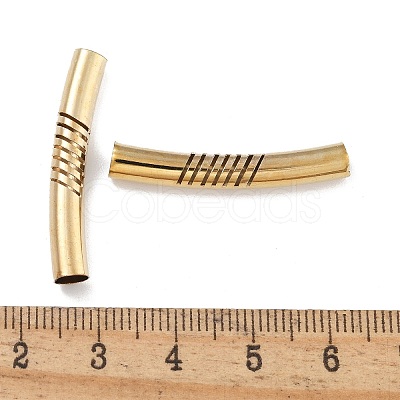 Brass Curved Tube Beads KK-B120-01C-G-1