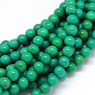 Natural Magnesite Round Bead Strands TURQ-E022-38A-8mm-1