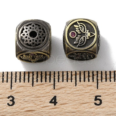 Tibetan Style Brass Micro Pave Cubic Zirconia Beads KK-M284-53AB-1