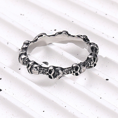 Skull Titanium Steel Rings for Men PW-WG56FBD-02-1