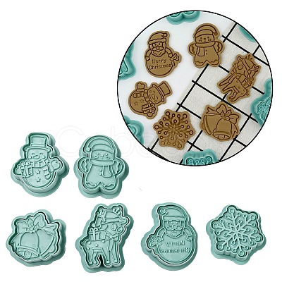 Christmas Theme Plastic Cookie Cutters DIY-K061-07-1