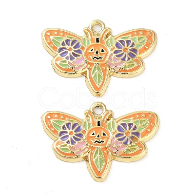 Halloween Theme Rack Plating Alloy Enamel Pendants FIND-Q099-02C-G-1