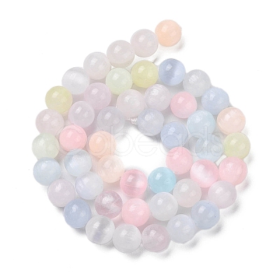 Macaron Color Natural Selenite Beads Strands G-Q162-A01-02A-02-1