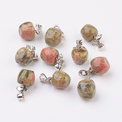 Natural Unakite Pendants G-G742-03P-1