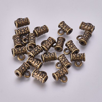 Tibetan Style Alloy Tube Bails X-TIBE-1183-AB-FF-1