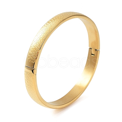 Ion Plating(IP) 304 Stainless Steel Textured Bangles BJEW-F464-13G-1