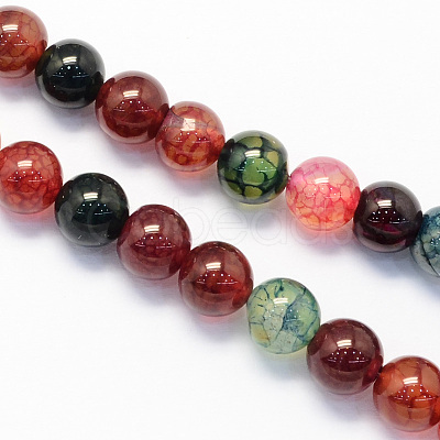 Round Natural Agate Beads Strands G-S120-8mm-1