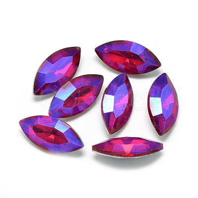 Pointed Back Glass Rhinestone Cabochons RGLA-T020-7x15mm-03-1