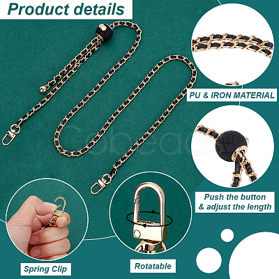 Adjustable PU Leather Bag Strap Chains AJEW-WH0419-50B-1