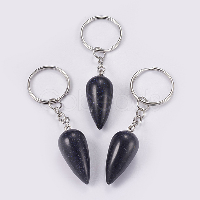 Synthetic Blue Goldstone Keychain KEYC-P041-B01-1